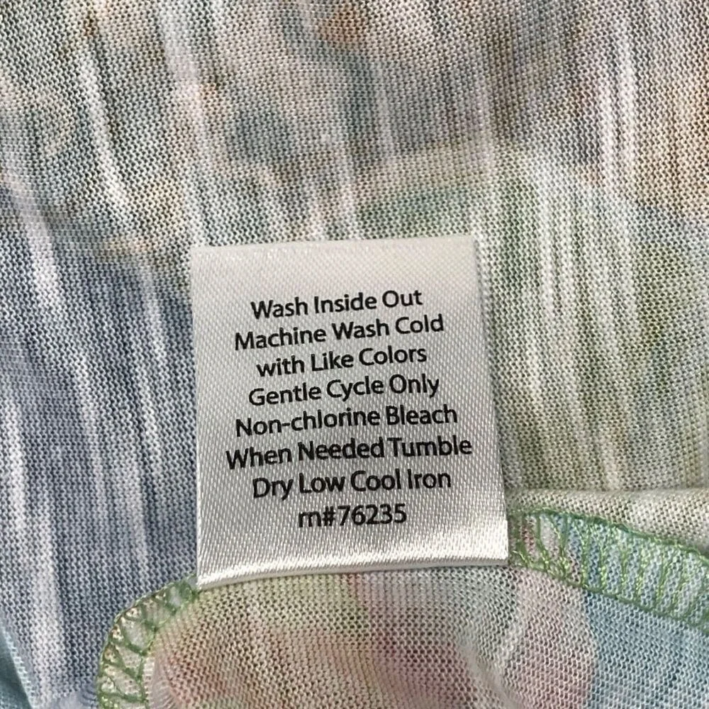 Coral‎ Bay Tee Womens Small Colorful Turtle Fish Rhinestones 3/4 Sleeves - Picture 12 of 13